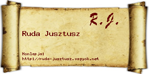Ruda Jusztusz névjegykártya